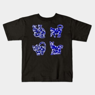 Crystal Group Cat (blue) Kids T-Shirt